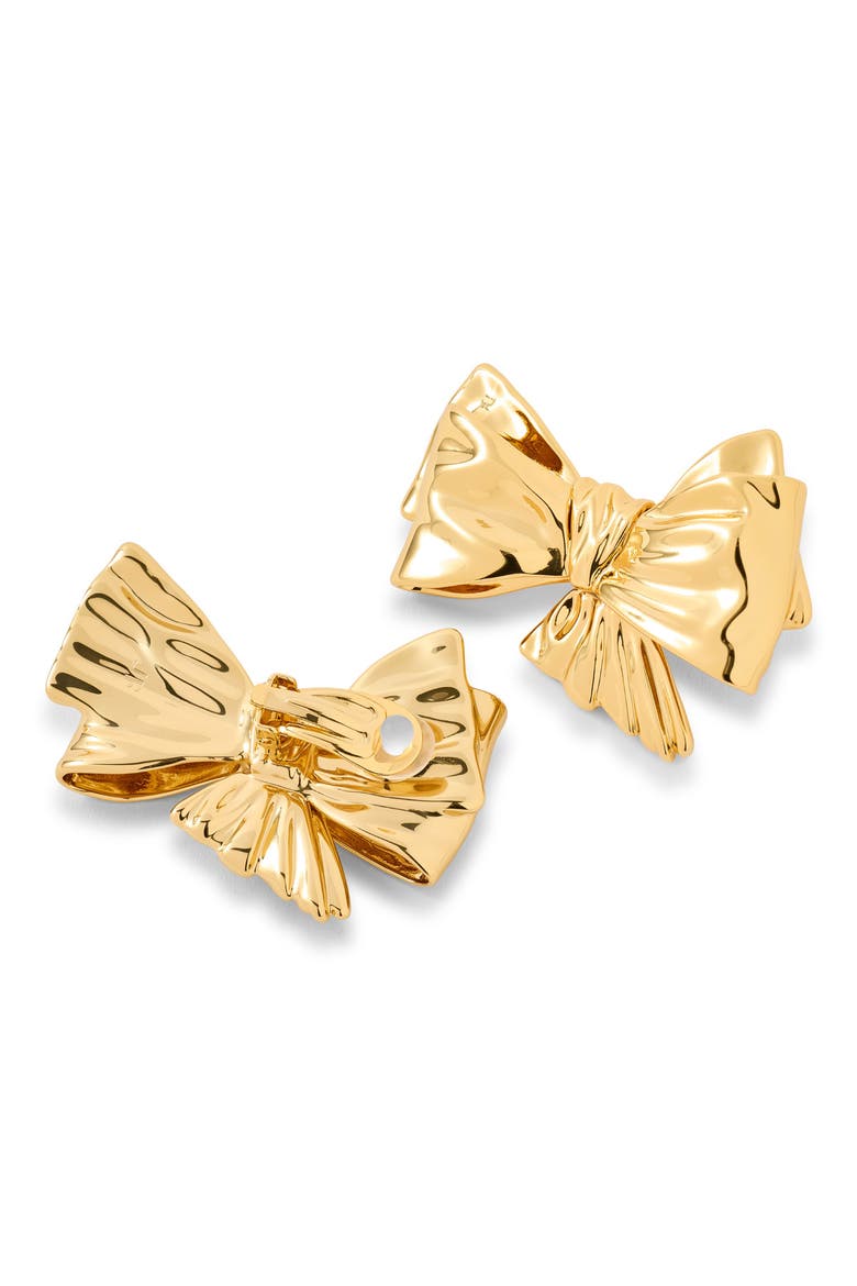 Bow Clip-On Stud Earrings, Alternate, color, GOLD