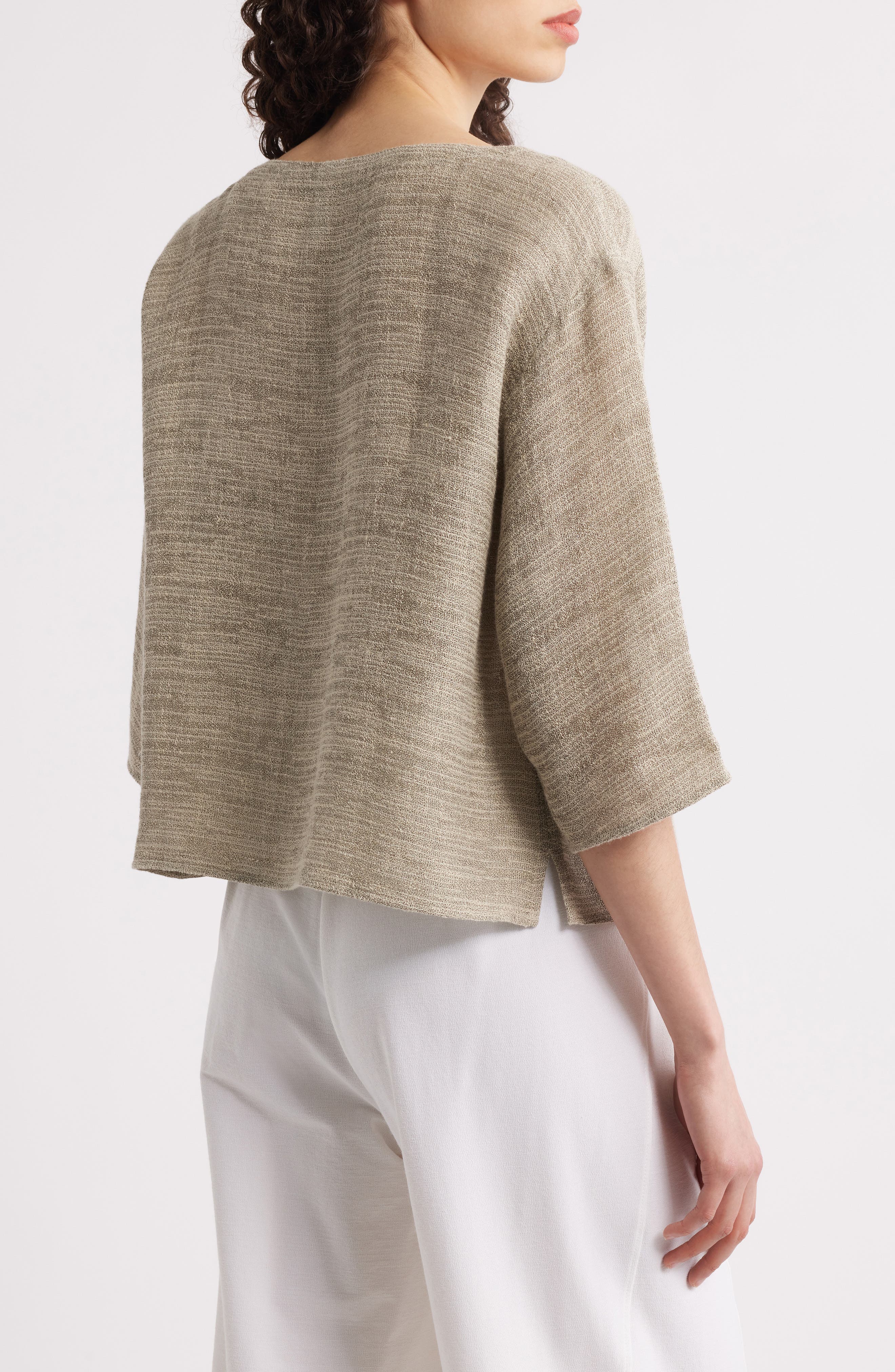 Bateau Neck Organic Linen Blend Top - image 2