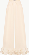 Malva Florea Wide-Leg Ruffle-Hem Trousers