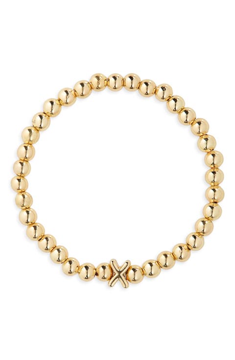 Pisa Initial Beaded Stretch Bracelet