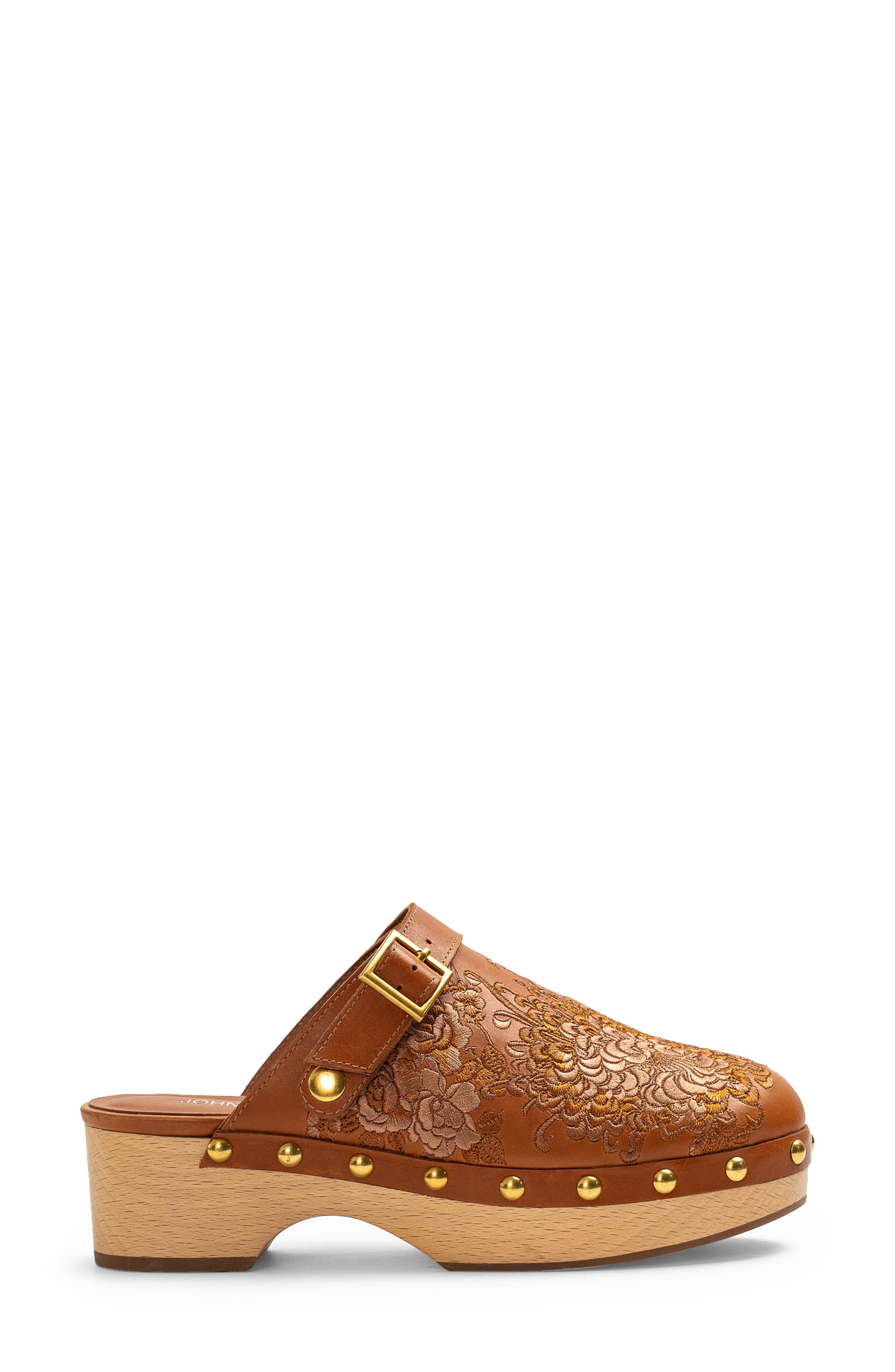 Johnny Was Floral Embroidered Clog, Alternate, color, 
