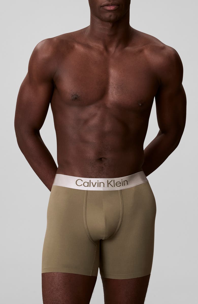 Calvin Klein Brushed Microfiber Jersey Boxer Briefs, Main, color, Brush Green