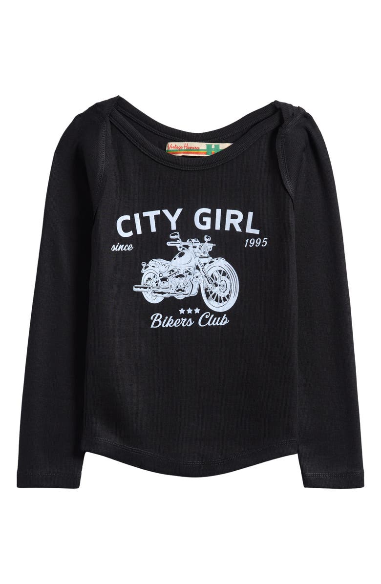 Vintage Havana Kids' Cotton Blend Thermal Graphic T-Shirt, Main, color, Black