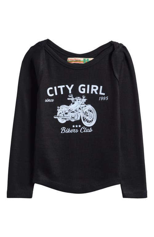 Vintage Havana Kids' Cotton Blend Thermal Graphic T-shirt In Black
