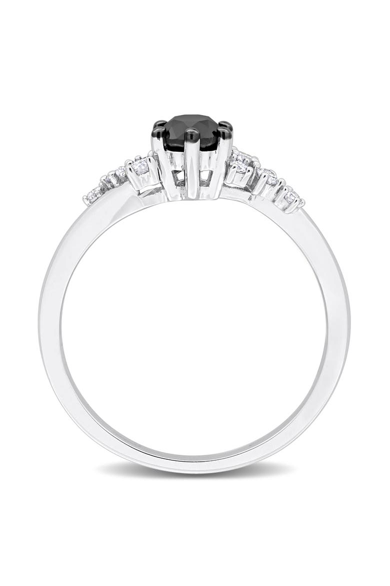 5/8ct t.w. Black & White Diamond Cluster Ring 14k, Alternate, color, 14k White Gold