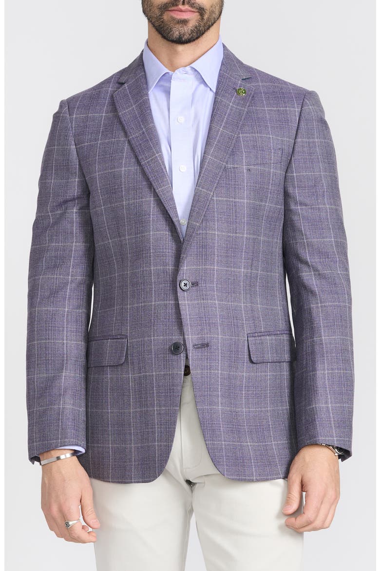 Lavender Plaid Wool Blend Sport Coat, Main, color, LAVENDER