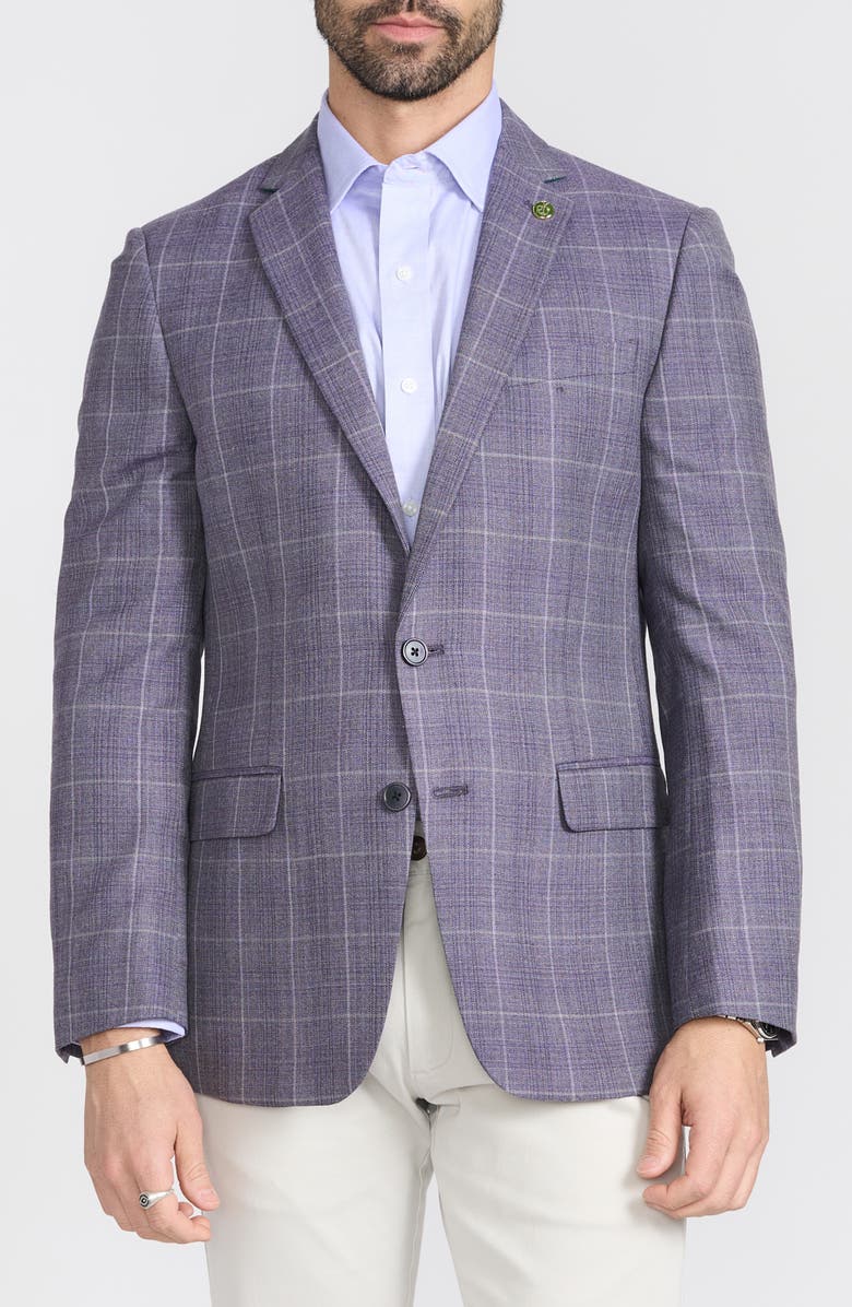 CRICKETEER Lavender Plaid Wool Blend Sport Coat, Main, color, Lavender