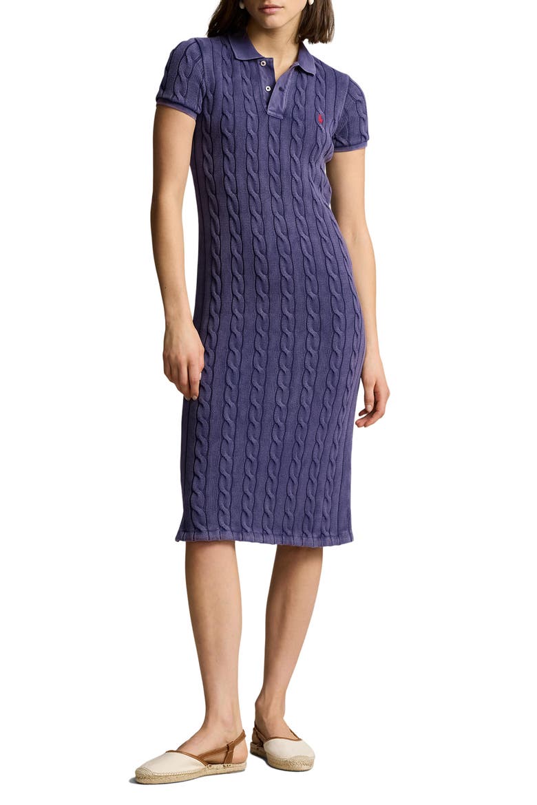 ralph lauren knit dress Polo Lauren, Cotton-blend maxi dress, Women, Blue, M, Dresses Crewneck.Short sleeves.Shoulder button closure.Cashmere.Dry clean.Imported.ABOUT THE BRAND.Synonymous with Americana style since 1967 Polo Ralph Lauren Cable-Knit Sleeveless