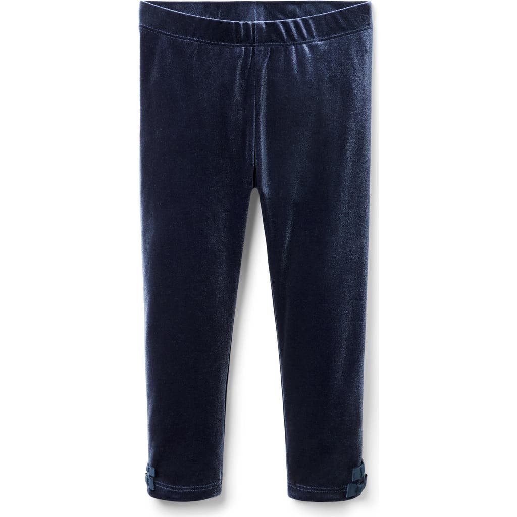 Janie And Jack Velvet Bow Legging In Blue
