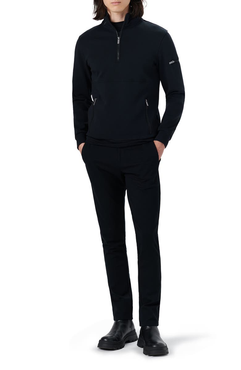 Bugatchi Quarter Zip Stretch Cotton Sweatshirt, Alternate, color, 