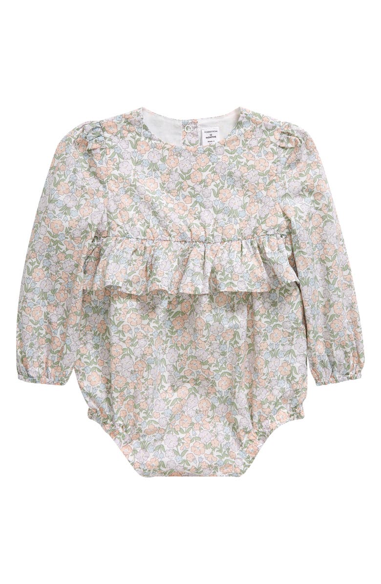 Nordstrom Ruffle Cotton Bubble Romper, Main, color,