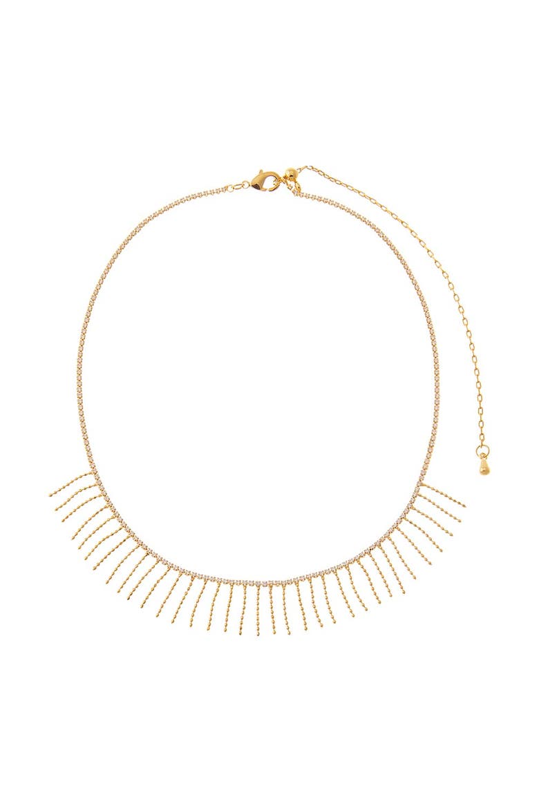 Mini Fringe Detail Choker Necklace, Main, color, Gold