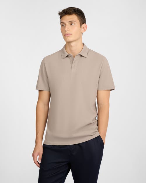 Onia Short Sleeve Pique Polo In Neutral