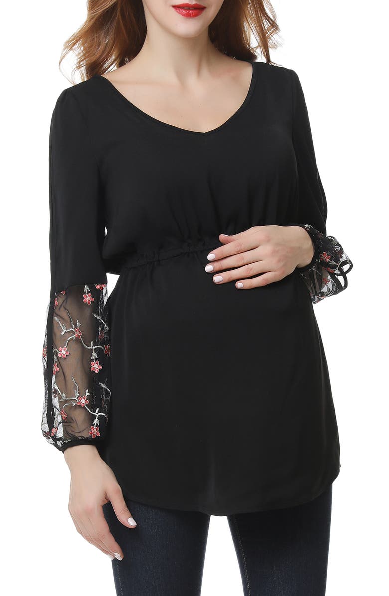 Kimi and Kai Gisel Embroidered Maternity Top, Main, color,