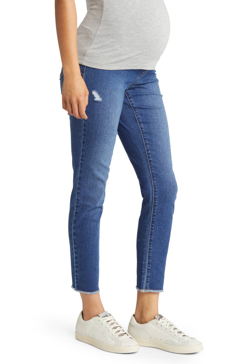 Bellyband Maternity Skinny Jeans, Alternate, color, RAVEN