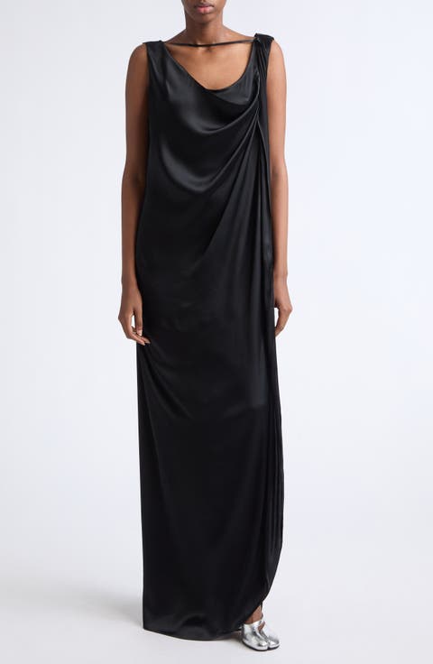 Draped Satin Gown