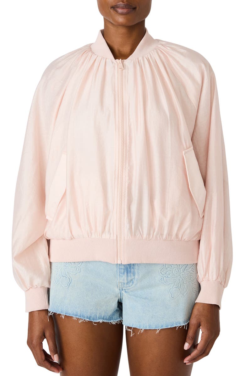 Steve Madden Bessie Woven Bomber Jacket, Main, color, Shell