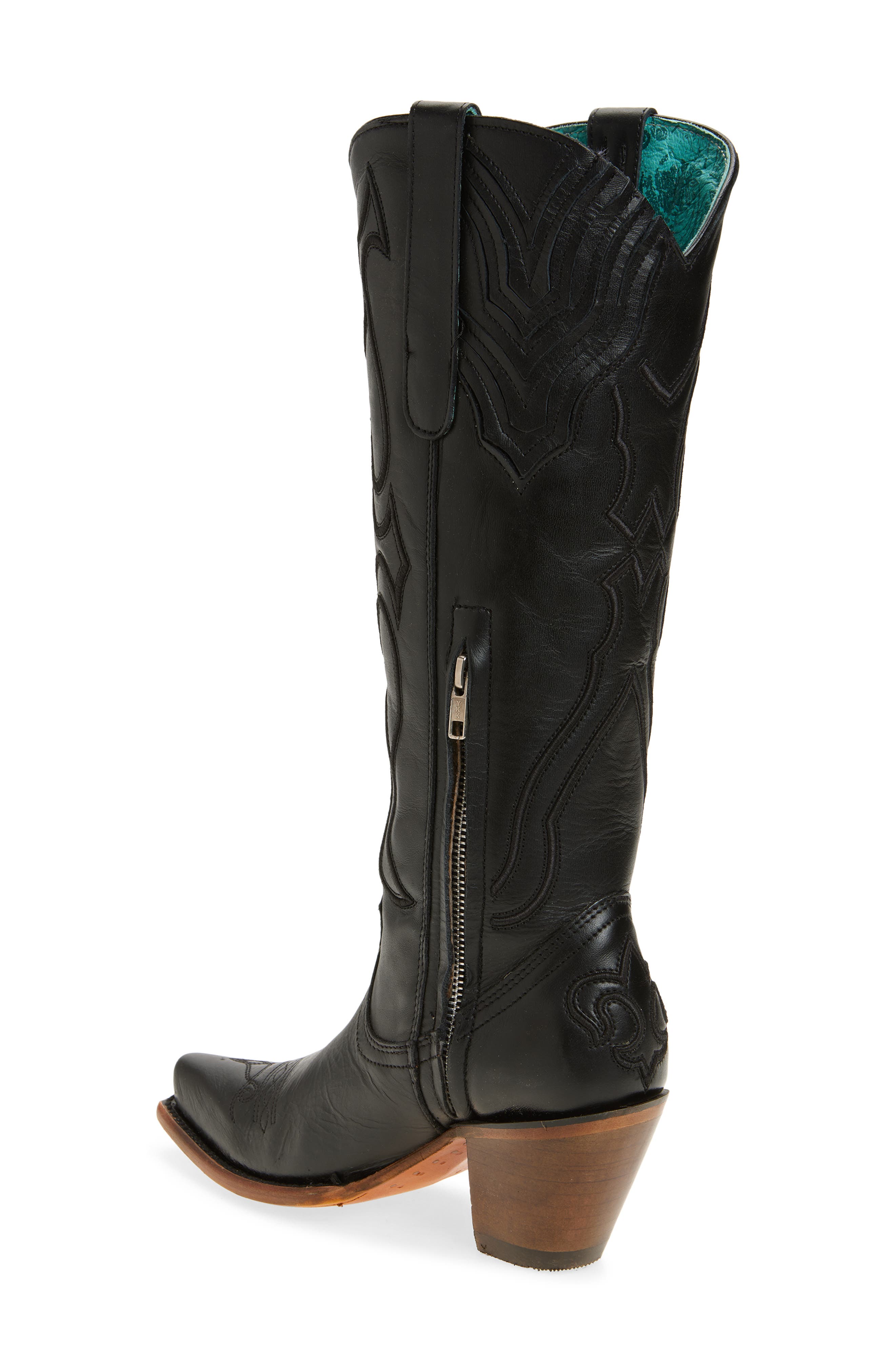CORRAL Knee High Western Boot, Alternate, color, Black