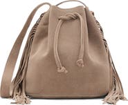 MANGO TEEN Fringed Suede Bucket Bag