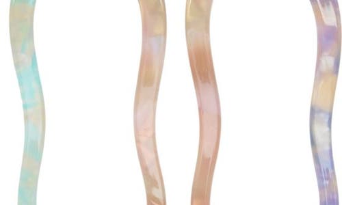 Tasha Assorted 3-pack Wavy Hair Sticks In Pastel Multi