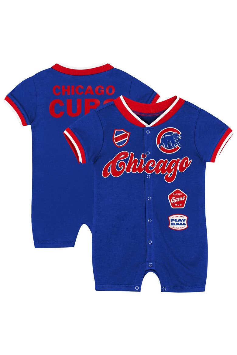 Newborn Outerstuff Royal Chicago Cubs Pinch Coverall, Main, color, Royal