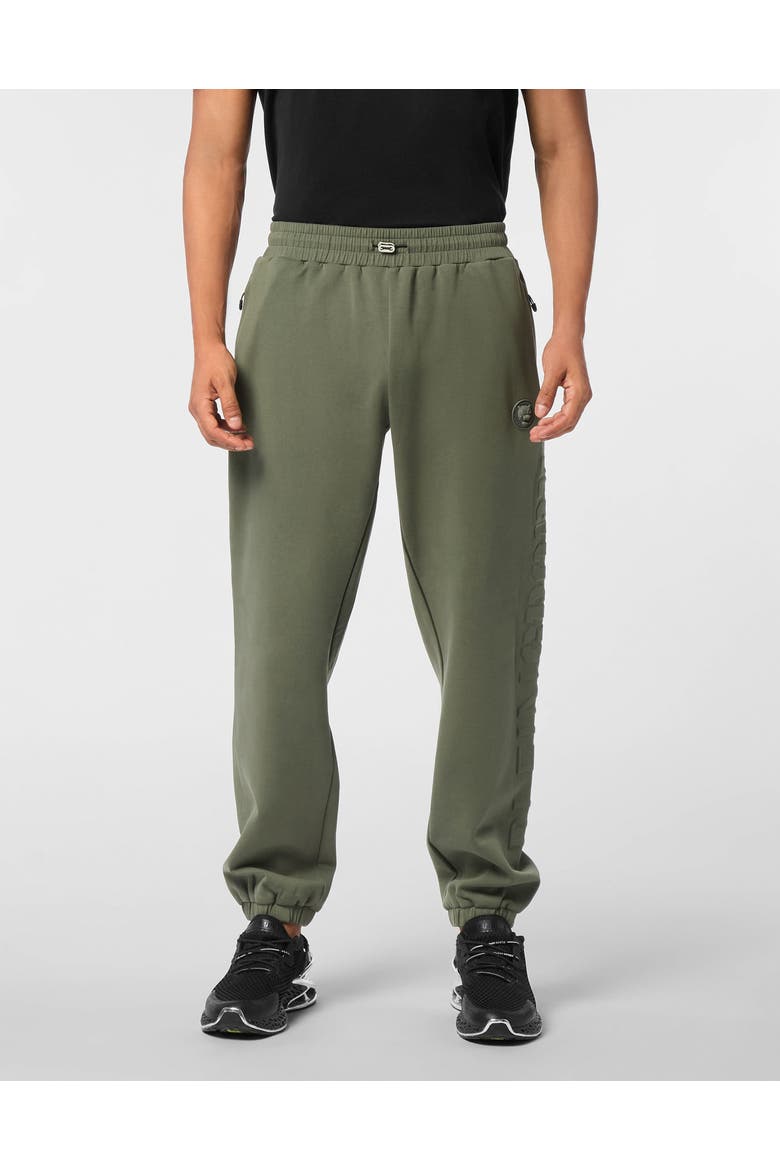 Embossed Jogging Pants Men, Main, color, Military