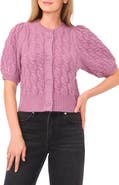 Halogen® Puff Sleeve Cable Cardigan