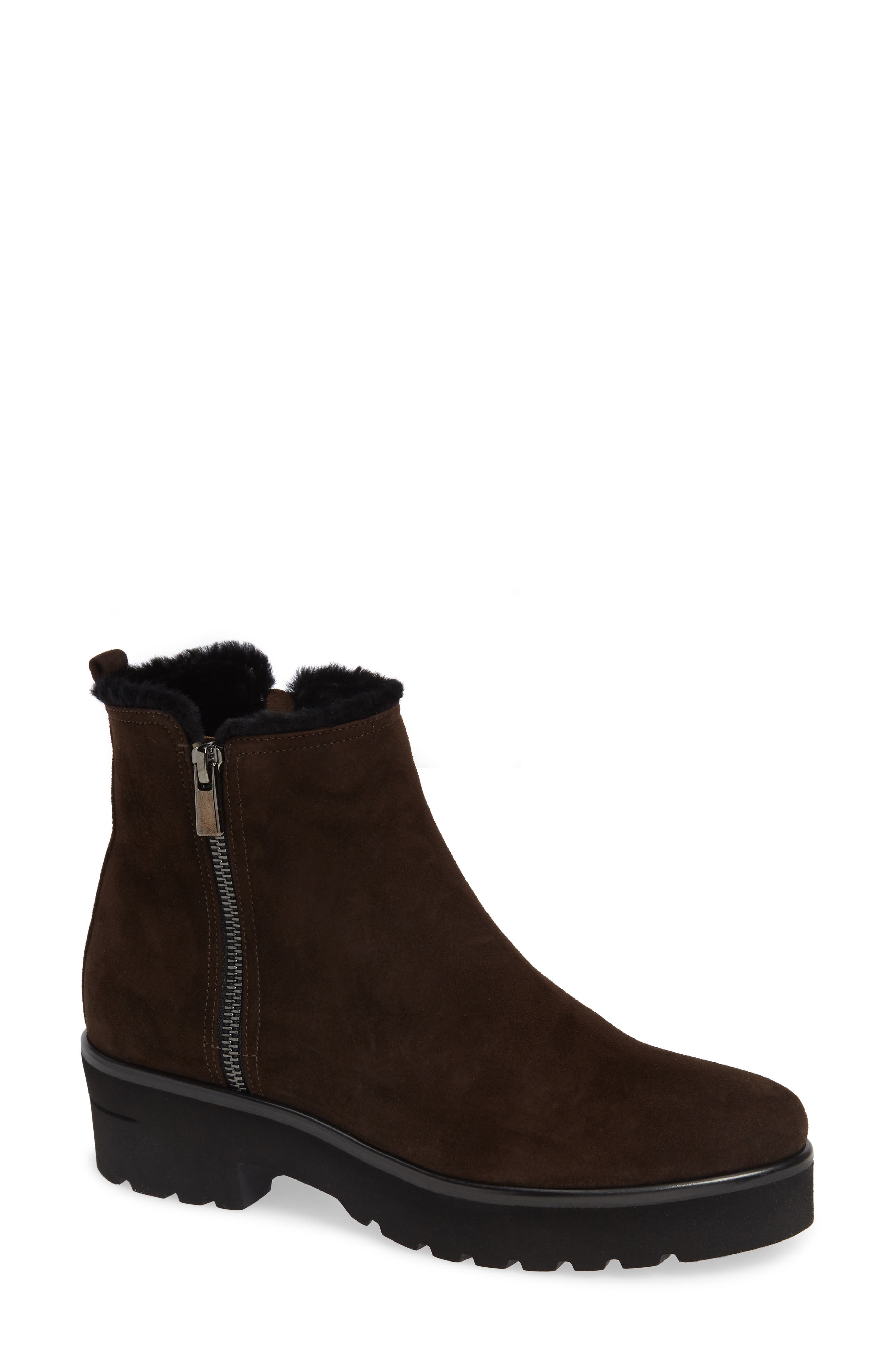 Pas de Rouge Nora Genuine Shearling Bootie, Main, color, 
