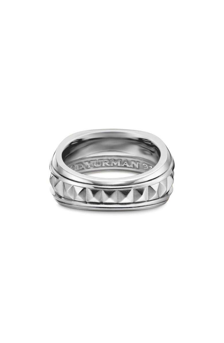 David Yurman Pyramid Signet Ring, Alternate, color, Silver