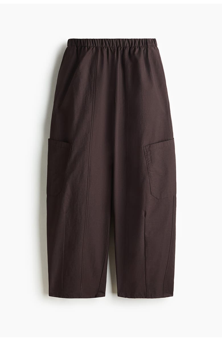 H&M Balloon Cargo Trousers, Main, color, Dark Brown