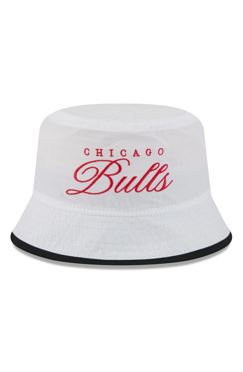 New Era Men's New Era White/Black Chicago Bulls 2025 NBA Draft Nylon Bucket Hat, Alternate, color, White