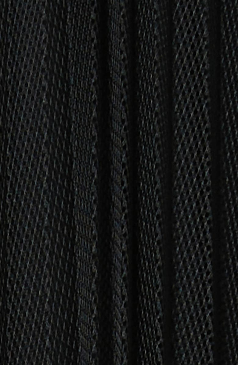 Marina Rinaldi Uscio Pleated Mesh Midi Skirt, Alternate, color, Black