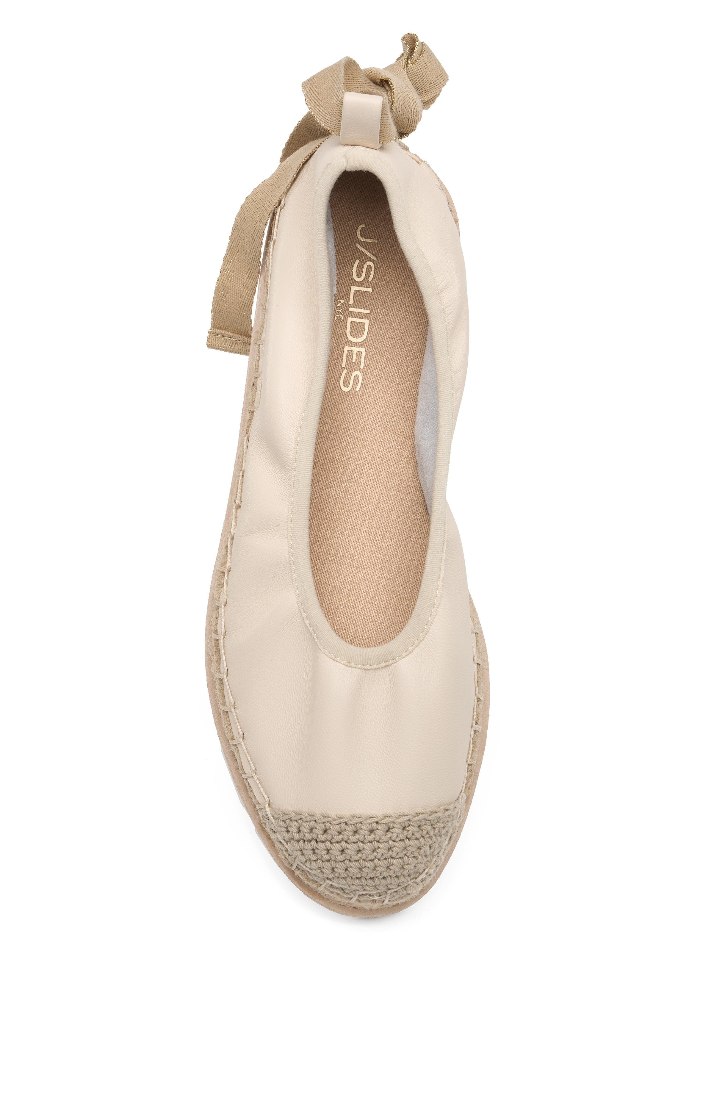 Bridget Leather Espadrille, Alternate, color, Bone