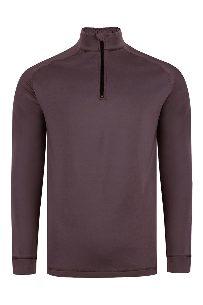 Graham Quarter Zip Golf Pullover, Main, color, MAROON HEATHER