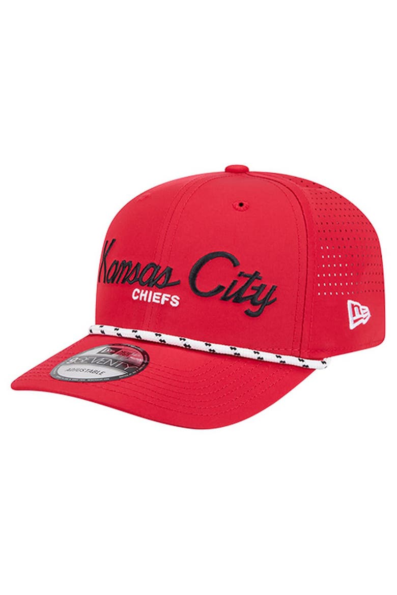 Men's New Era Red Kansas City Chiefs Script 9SEVENTY Adjustable Hat, Main, color, Red