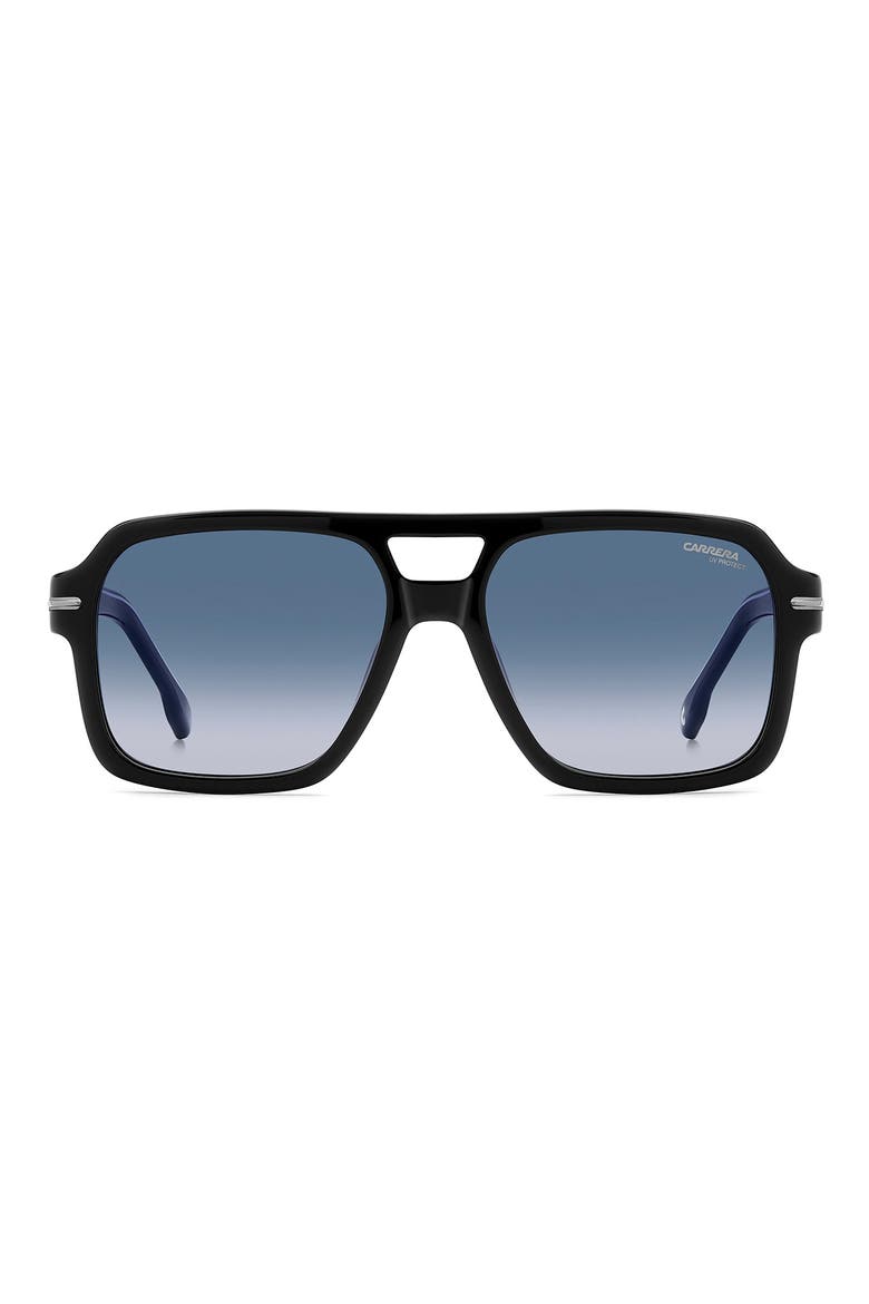 56mm Gradient Square Sunglasses, Main, color, BLACK BLUE/ DARK BLUE