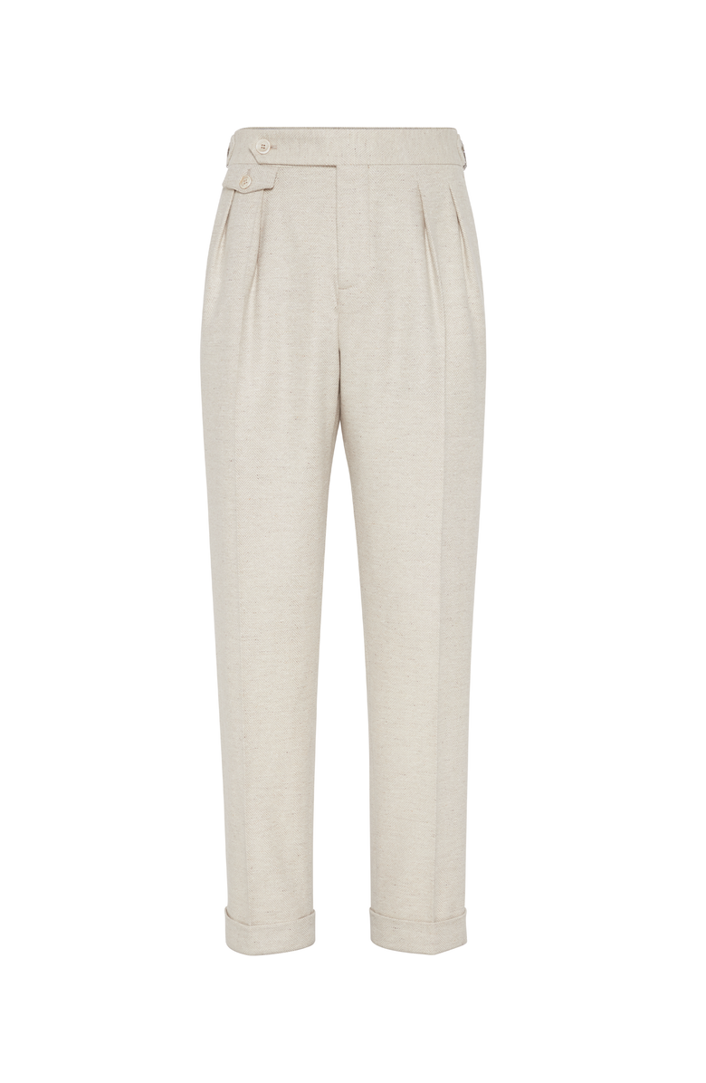 Brunello Cucinelli Trousers with pleats and buckles, Main, color, 