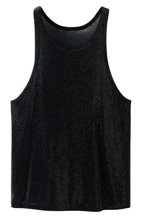 x Kaia Gerber Crystal Embellished Tank