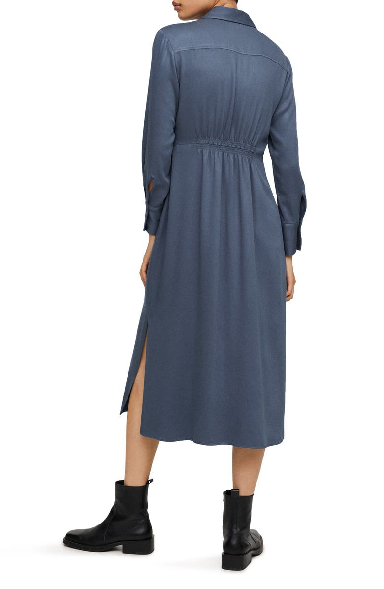 MANGO Long Sleeve Belted Shirtdress, Alternate, color, 