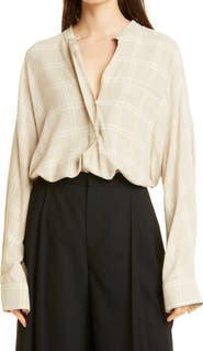 Vince Shadow Plaid Top
