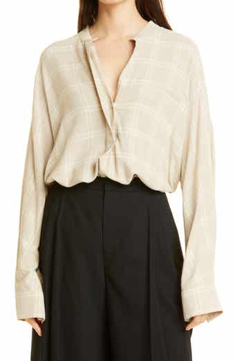 Vince Shadow Plaid Top