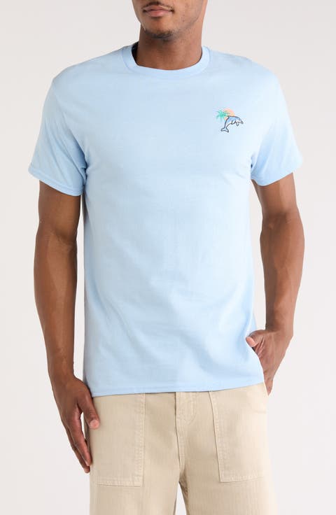 Dolphin Embroidered Cotton T-Shirt