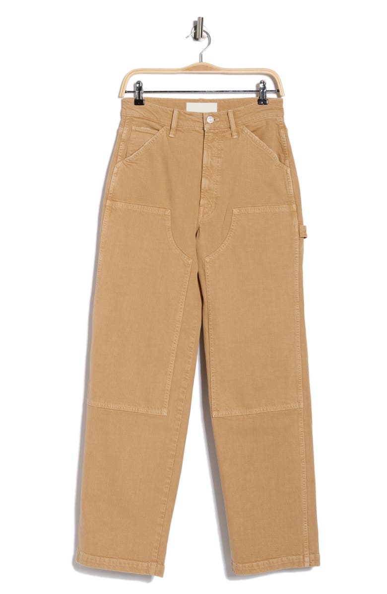 MOTHER The Bee's Knees Stud Finder Sneak High Waist Wide Leg Carpenter Pants, Alternate, color, Devil Doesnt Care Whole Wheat