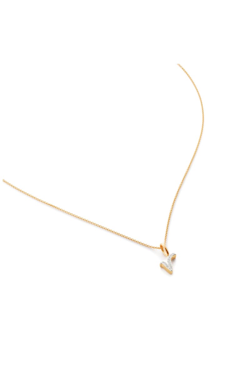 Diamond Alphabet Pendant Necklace, Main, color, YELLOW GOLD
