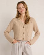 Haven Well Within Cashmere Shaker Stitch Cropped Cardigan