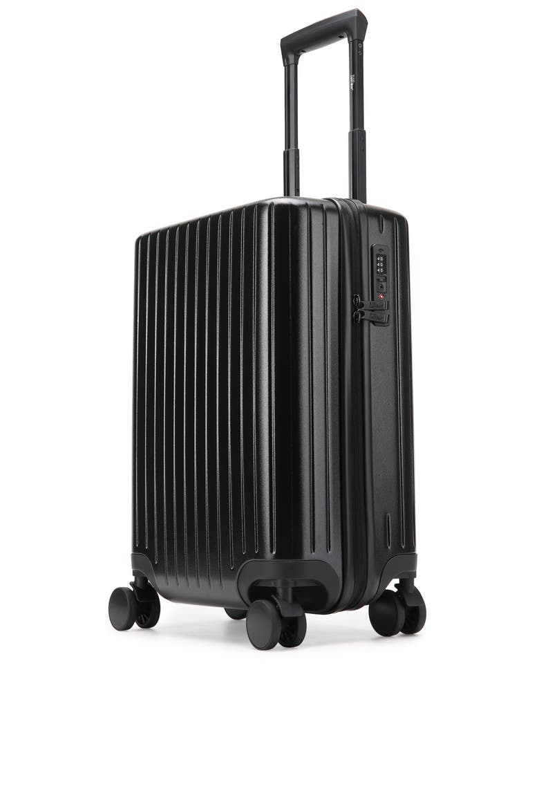 Ocean Polycarbonate Carry On Spinner Suitcase, Main, color, Black
