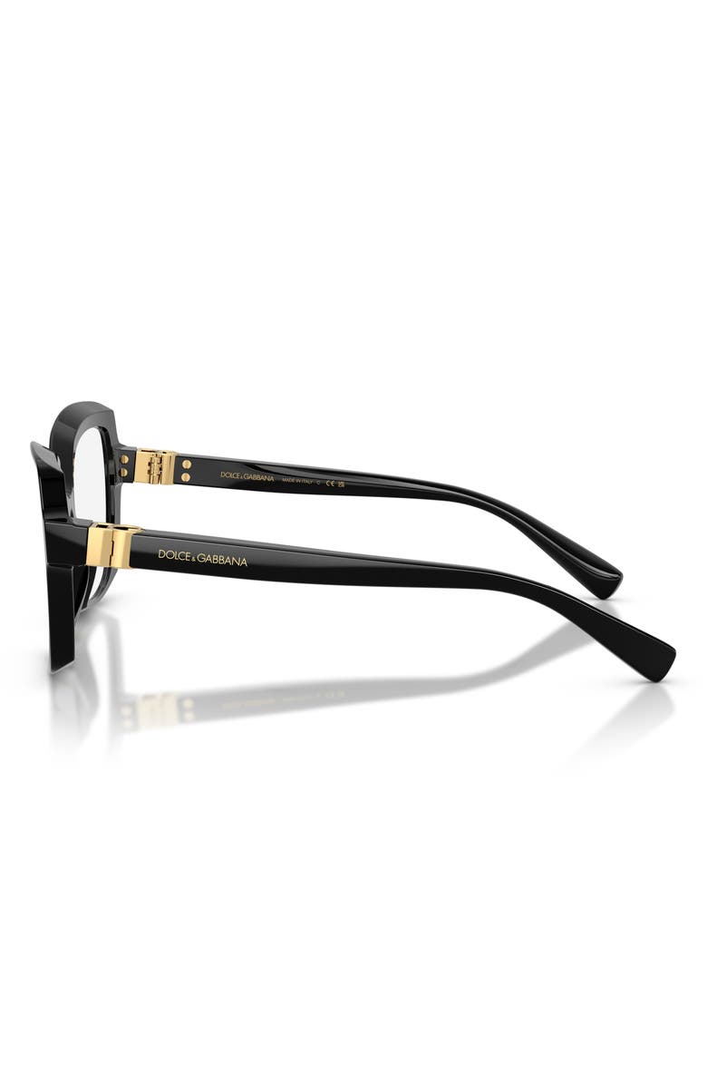 Dolce&Gabbana 53mm Butterfly Optical Glasses, Alternate, color, Black
