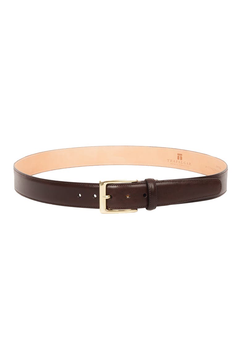 'Cortina' Leather Belt, Main, color, DARK BROWN
