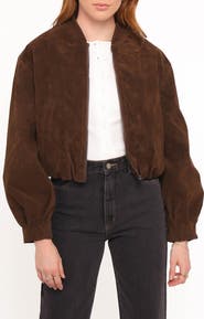 Petal & Pup Goldie Faux Suede Bomber Jacket