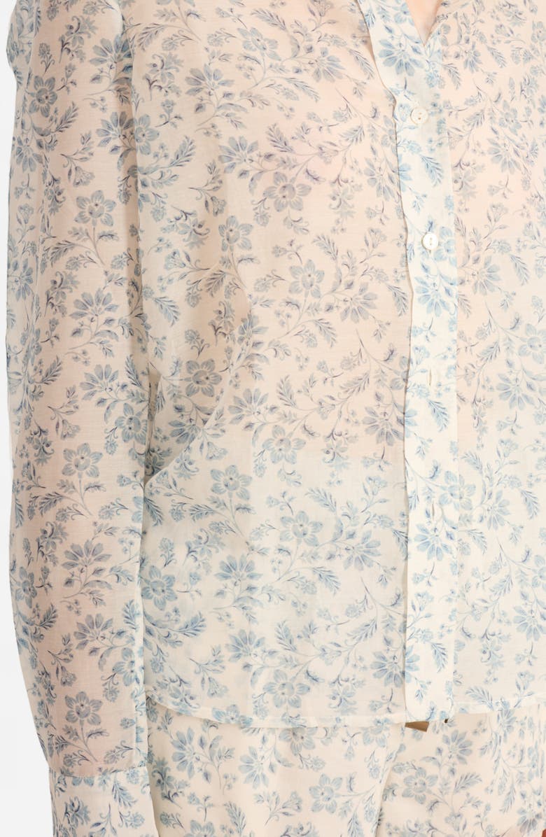 CAMI NYC Rafella Floral Cotton & Silk Button-Up Shirt, Alternate, color, Coastal Paisley